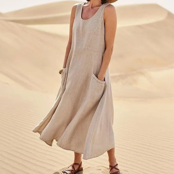 Liesel | Rochie fără mâneci cu buzunare