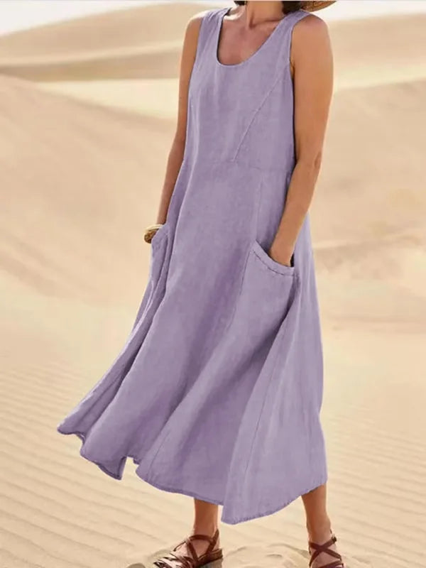 Liesel | Rochie fără mâneci cu buzunare