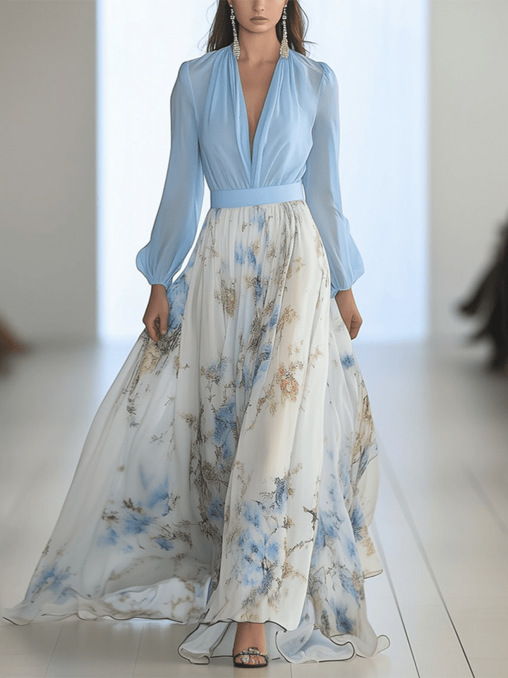 Rochie Lungă Tess™ cu Imprimare Florală