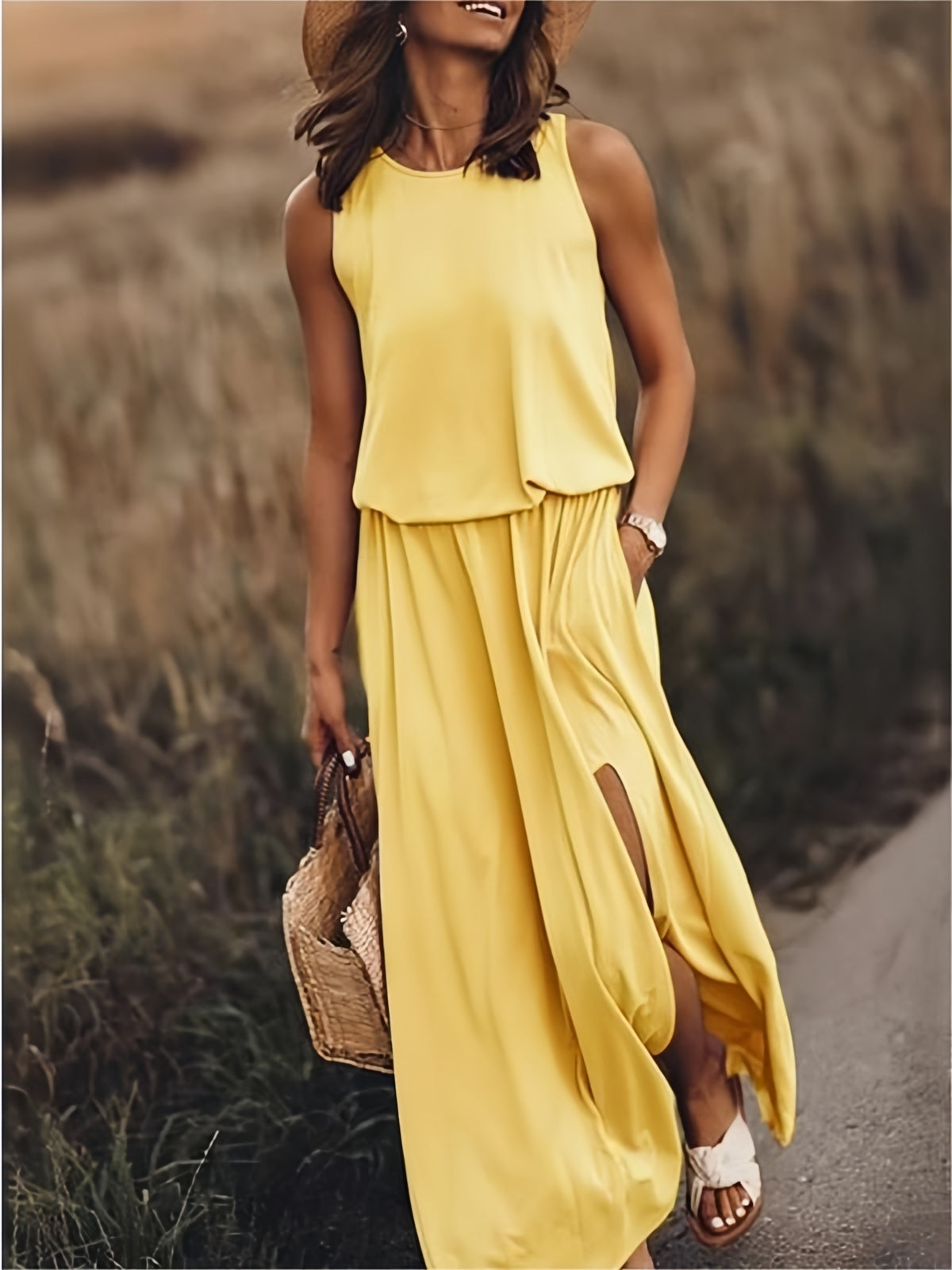 Isla - Rochie Maxy Boho Simplă din Modal în Diverse Culori