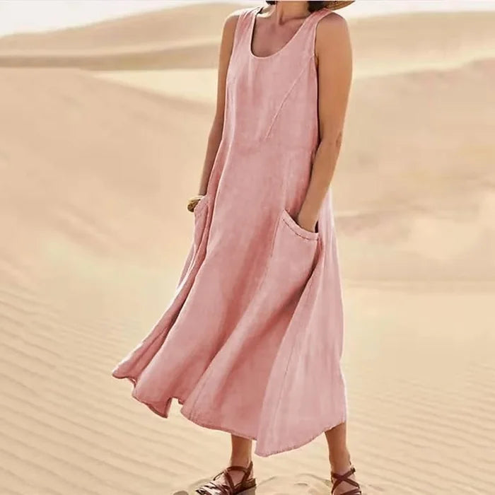 Liesel | Rochie fără mâneci cu buzunare