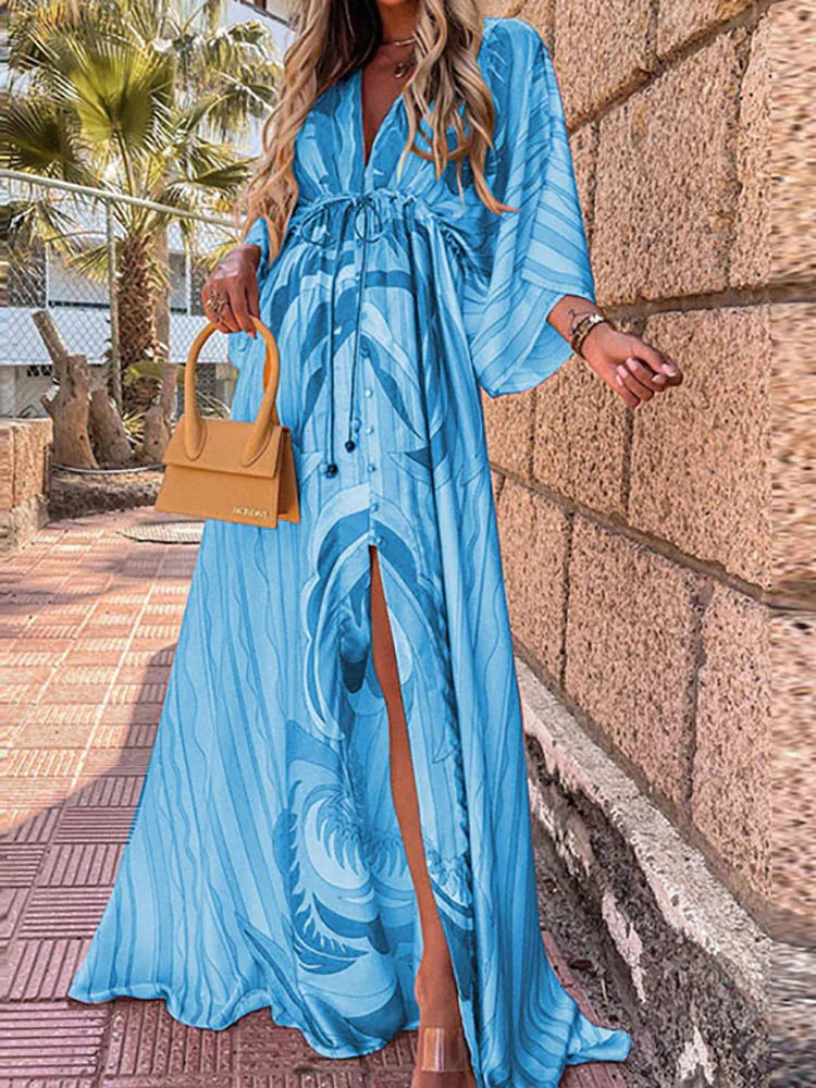 Kiana - Rochie elegantă de plajă imprimată