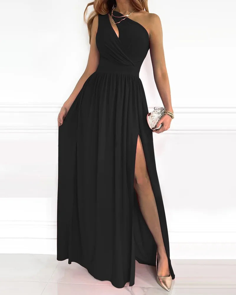 Petra | Rochie Maxi Elegantă - Rochie Maxi Stilată cu Design One-Shoulder pentru Ocazii Speciale
