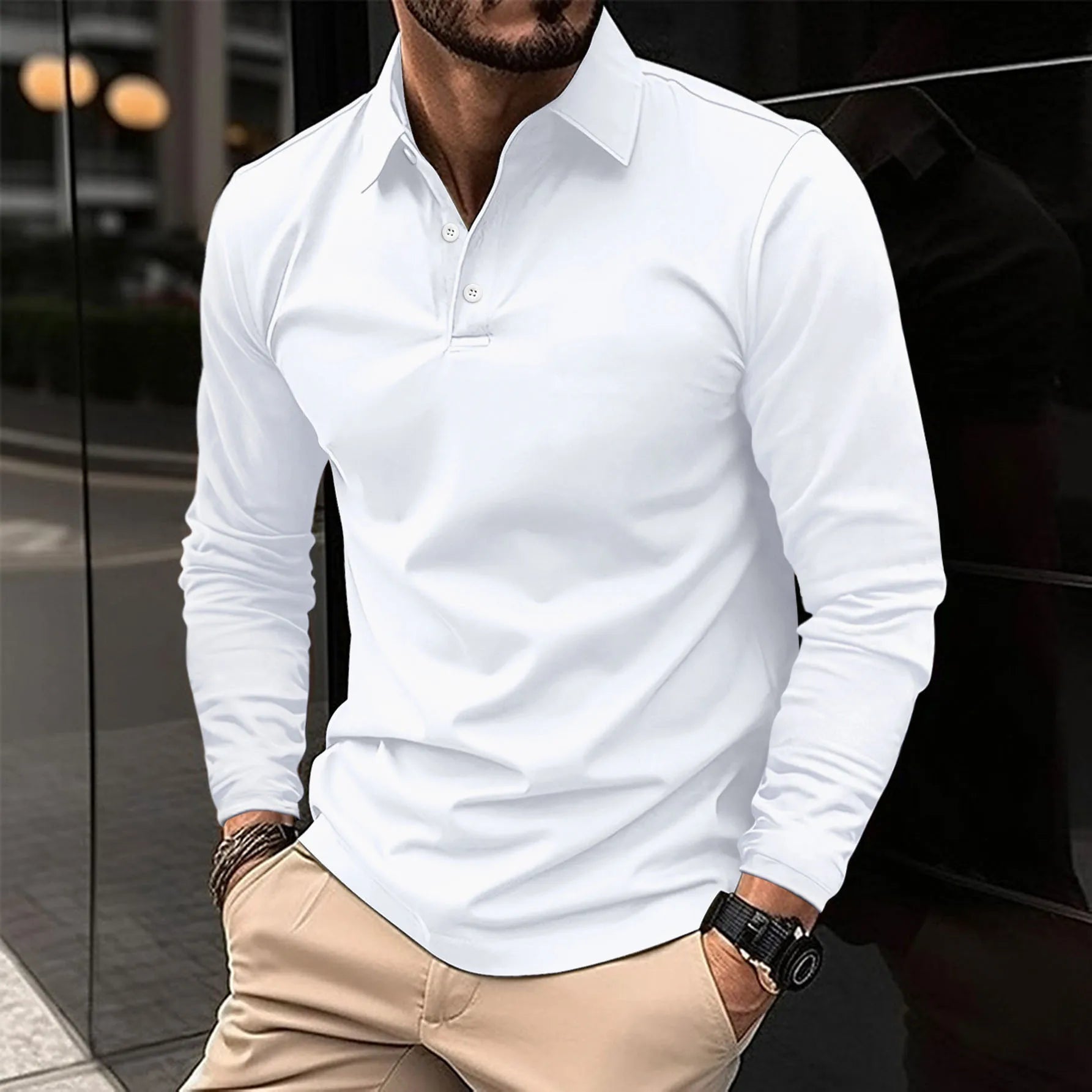 Ralph™ - Tricou polo casual cu mânecă lungă