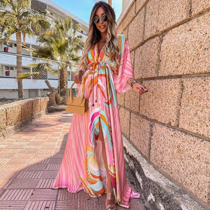 Kiana - Rochie elegantă de plajă imprimată